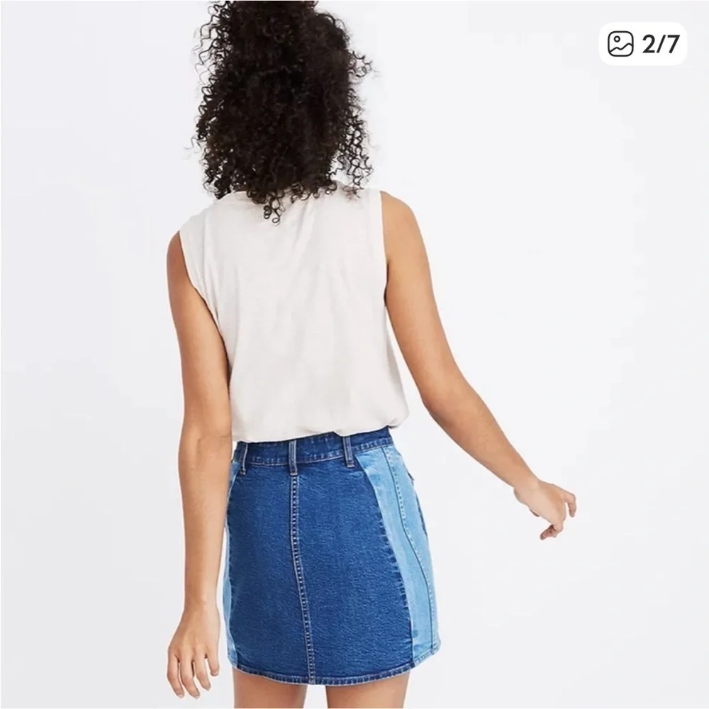 Madewell Two Tone Denim Skirt